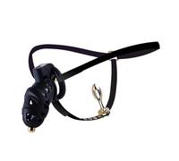 Jaula De Castidad Rosa Para Pene Masculino,Cinturón De Castidad Para Pájaros Pequeños Con 5 Anillos Para El Pene Y Tubo De Metal,Juguete Sexual Para Esclavos,Color Negro,Talla L (Largo)