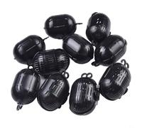 Jaula de cebo de plástico para uso en aparejos de alimentación, soporte de cesta de malla compacta para camarones, cangrejos y otros cebos pequeños en pesca (negro)