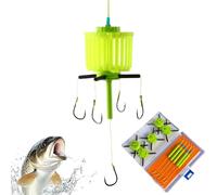 Jaula De Cebo Y Anzuelos De Pesca - Trampa De Cebo Con Ganchos De Pesca,Equipo de Pesca para Principiantes y Pescadores
