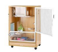 Jaula de chinchilla para ratas, jaula de hurón antimasticación con puertas delanteras/cuenco de alimento/botella de agua/bandejas deslizantes/ruedas giratorias para chinchilla, rata, erizos, ardilla