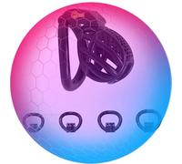 Jaula De Colmena Masculina con Anillos De 4 TamañOs, Jaula De Resina Negra para La PráCtica Personal Masculina - K + 4 (M)