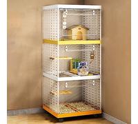 Jaula de conejito de interior, jaula de chinchilla y cobaya con panel acrílico transparente, jaula para animales pequeños fácil de mover con accesorios