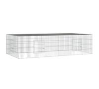 Jaula de conejo 2 paneles 220 x 110 x 55 cm, hierro galvanizado plateado 02_0041686