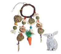 Jaula de Conejo para Colgar, 44 x 18 cm, construcción de Cuerda de algodón de Madera Natural, Juguete Seguro Multifuncional con nueces de heno, Discos de | pequeños roedores Conejos hámster mar