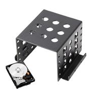 Jaula de disco duro - Soporte de montaje de aluminio | Kit de expansión de bahía de disco interno resistente a los golpes con 20 tornillos | Base para adaptador de 3,5" a 5,25" para