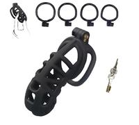 Jaula De Ejercicio Negra Masculina con 4 Anillos De TamañOs, Jaula De Entrenamiento Especial PortáTil para La PráCtica- (XL)