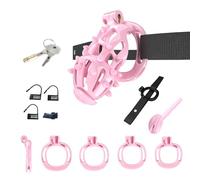 Jaula de entrenamiento de yoga de diseño deportivo + cinturón elástico bidireccional Protección deportiva para hombre A75-212 (Rosa, L)