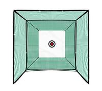 Jaula de Golf Monster Shop 3x3x3m - Golf Practice Net - Red de Malla 25mm - Entrenamiento Swing en Casa - Interior/Jardín - Césped Artificial + Tee de Goma Gratis - Verde