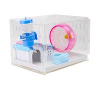 Jaula de Hámster Cajón de Acrílico Transparente, Tamaño S | Tipo de Capa Única, Kit Incluido, Fácil de Mover, Diseño Elegante y Decorativo Color Aleatorio