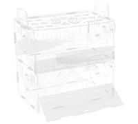 Jaula de hámster de acrílico portátil para casa de mascotas pequeñas, nido de doble capa