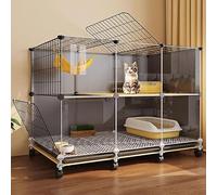 Jaula de interior para animales pequeños con tapa, jaula rodante para hurones, conejos y chinchillas, grande, 106 x 36 x 82 cm, diseño
