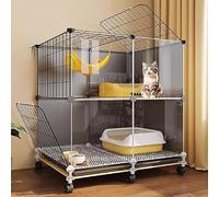Jaula de interior para animales pequeños con tapa, jaula rodante para hurones, conejos y chinchillas, grande, 106 x 36 x 82 cm, diseño