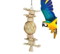 Jaula de juguete para pájaro de madera | Juguete masticable resistente a las mordeduras | Divertidos suministros para mascotas, bloques de entretenimiento de aves multicapa para periquitos, hámsters