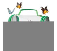 Jaula de mariposas de red, hábitat mariposa de malla transparente con asa, cabina de cría plegable para observar fácilmente las orugas toda la familia