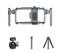 Jaula de metal mecanizado preciso, agujero de tornillo de 1/4, 5 zapata fría, ampliable para varios dispositivos, sistemas de montaje, equipo ajustable para cámara de teléfono