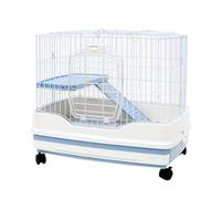 Jaula de metal para animales pequeños para chinchillas, cobayas y conejos con rampas, diseño rodante