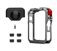 Jaula de metal para DJI para Osmo 360, equipo de cámara de aleación de aluminio con soporte de zapata fría y agujeros de tornillo de 1/4 pulgadas, marco de accesorios expandible con cubierta de lente