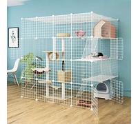 Jaula de metal para gatos de 1 a 4 gatos, valla ideal para interiores y exteriores, para cachorros, conejos, gatitos, corralito cerrado para gatos