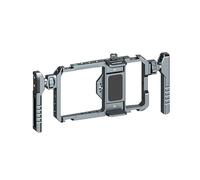 Jaula de metal para teléfono, longitud ajustable, ancho para teléfonos inteligentes de 17,2 x 9 cm, construcción de aleación de aluminio, agujero de tornillo de 1/4, 5 zapata fría, jaula de metal para