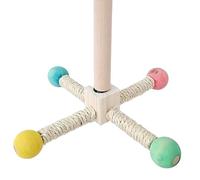 Jaula De Pájaro Accesorios ,Nena De Madera Natural - Soporte giratorio interactivo para Agapornis Canario Cockatiel Periquito Conure