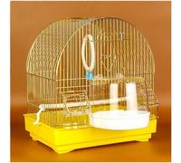 Jaula de pájaro, Jaulas for pájaros Colgantes for Casa for periquitos Portadores de Metal Jaula pequeña for Ornamentales for Interiores y Exteriores Fácil Transportar(Yellow Set Three)