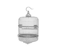 Jaula de pájaro sólido Jaula de pájaros pequeños de Acero Redondo de Acero Inoxidable Jaula Peony Tigre skad Jade Bird hogar pequeño Mini Jaula de pájaros con Poste de pie y Taza de Comida para