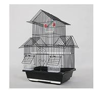 Jaula de pájaro sólido Retro Parrot Cage de pájaro Negro Phoenix Tiger Piel Peony Peony Housefition Cage Adecuado para el Amor Bird Canary Parrot para tortolitos Finches Partlet Bird Cage (A)