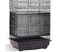 Jaula de pájaros ajustable, atrapador de semillas, cubierta de jaula de pájaros, malla de nailon para loro, guacamayo, periquito, jaula cuadrada redonda (118 x 16 pulgadas, negro)