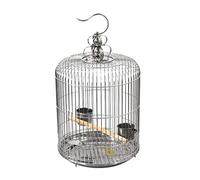Jaula de pájaros grande sólida de acero inoxidable, jaula de pájaros de hierro forjado, jaula de vuelo colgante, jaula creativa para pájaros para exteriores (36 cm)