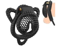 Jaula de pene ajustable con ventilación - Arnés masculino discreto de silicona, diseño cómodo para juegos de control, accesorio fetiche bondage para hombres