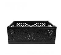 Jaula de plástico negra apilable y plegable