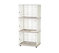 Jaula de resina ventilada para mascotas con poleas para una fácil movilidad, ideal para mascotas pequeñas y medianas