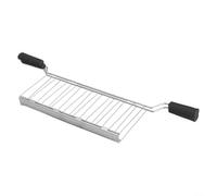 Jaula de sándwich de acero inoxidable para pan con mango resistente al calor para el hogar, cocina, desayuno, bagels, bollos, 43 cm (negro)
