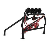 Jaula de seguridad metálica con 6 luces LED para coche RC SCX10 1/10 Axial 4x4, jaula de seguridad metálica duradera para RC, protección realista para off-road con iluminación