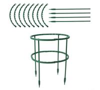 Jaula de soporte de plástico para plantas con 8 barras semicirculares y 4 rectas para enrejado trepador, necesidades de rosas, peonías, tomates y flores de cono