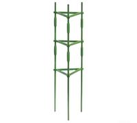 Jaula de soporte para plantas para tomates y flores, sistema vertical de estacas de jardín con tubo de acero recubierto de PP PE, kit de soporte verde 11 x 19 x 120 cm (1 kit)