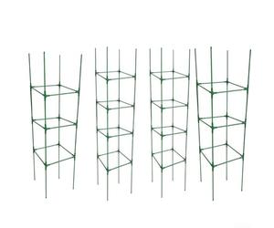 Jaula de tomate de plástico resistente y sistema de soporte de enrejado de plantas trepadoras para jardín, verduras, flores, frijoles, pimientos, fácil montaje, crecimiento vertical, verde, 40 piezas