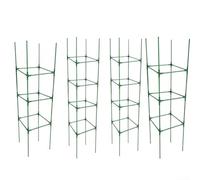 Jaula de tomate de plástico resistente y soporte para plantas trepadoras, sistema de enrejado de verduras con kit de estaca de jardín para estante de frijoles y pimientos, marco de cultivo vertical