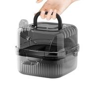 Jaula de transporte para hámster, con carrete integrado, jaula de transporte para animales pequeños, ratones, hámsters enanos, conejos, chinchillas, camping, senderismo