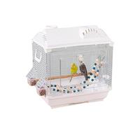 Jaula de transporte para pájaros - Transportador portátil transpirable y antievasión, jaula para calopsitte con de alimentos, percha y botella de agua, para casa, viaje, camping, visita a la