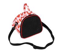 Jaula de viaje para hámster, bolsa de transporte para animales pequeños, mochila portátil para mascotas con correas de hombro para erizos, hámsteres, chinchillas (corazón rosa)