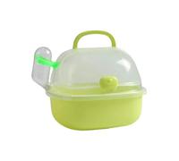 Jaula de viaje para hámster, caja para hámster al aire libre, jaula portátil para hámster, jaula de transporte de animales transpirable con botella de agua para mascotas pequeñas, jerbos, ratones,