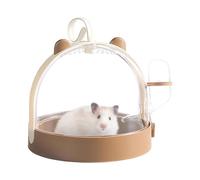 jaula de viaje para hámster - JJaula portátil para hámster, aula saliente para mascotas con botella de agua | Jaula de viaje transpirable para hámster, portador de viaje para hámster para chinchillas,