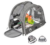 Jaula de Viaje para Pájaros con Percha y Bandeja, 33 * 24 * 26CM Bolsa Transportadora para Pájaros, Bolsa de Viaje para Loros