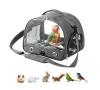 Jaula De Viaje para Pájaros con Percha Y Bandeja, Bolsa De Transporte para Pájaros, Transportador Portátil para, Bolsa De Viaje para Loros, para Periquitos y Loros Pequeños, Gris