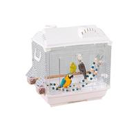 Jaula de viaje para pájaros, ligera, transpirable, a prueba de escapes, jaula de cacatúas para animales pequeños, para viajes en casa, camping, visita al veterinario, avión de viaje corto
