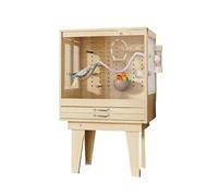 Jaula de Vuelo Jaula de Madera Maciza Premium for pájaros Time Capsule Parrot Villa Lujo for Amigos emplumados con Estilo