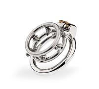 Jaula Deportiva de Acero Inoxidable para Hombres, Ajustable, con protección de Bolas y Placa,55mm