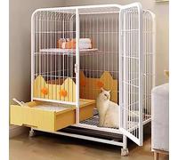 Jaula desmontable para gatos y corralito - Perreras de alambre de metal para 1-2 gatos, bandeja fácil de limpiar, jaula de hurón de bricolaje, área de juego versátil para mascotas, ideal para uso en