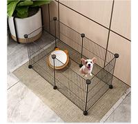 Jaula encriptada para gatos, valla para mascotas, jaula para gatos, muebles de casa de gatitos, alambre de metal, jaula para animales pequeños, valla para mascotas (75 x 39 x 37 cm) (negro, 75 x 39 x